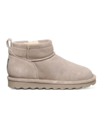 Ghete pull-on de piele intoarsa, Maro taupe deschis