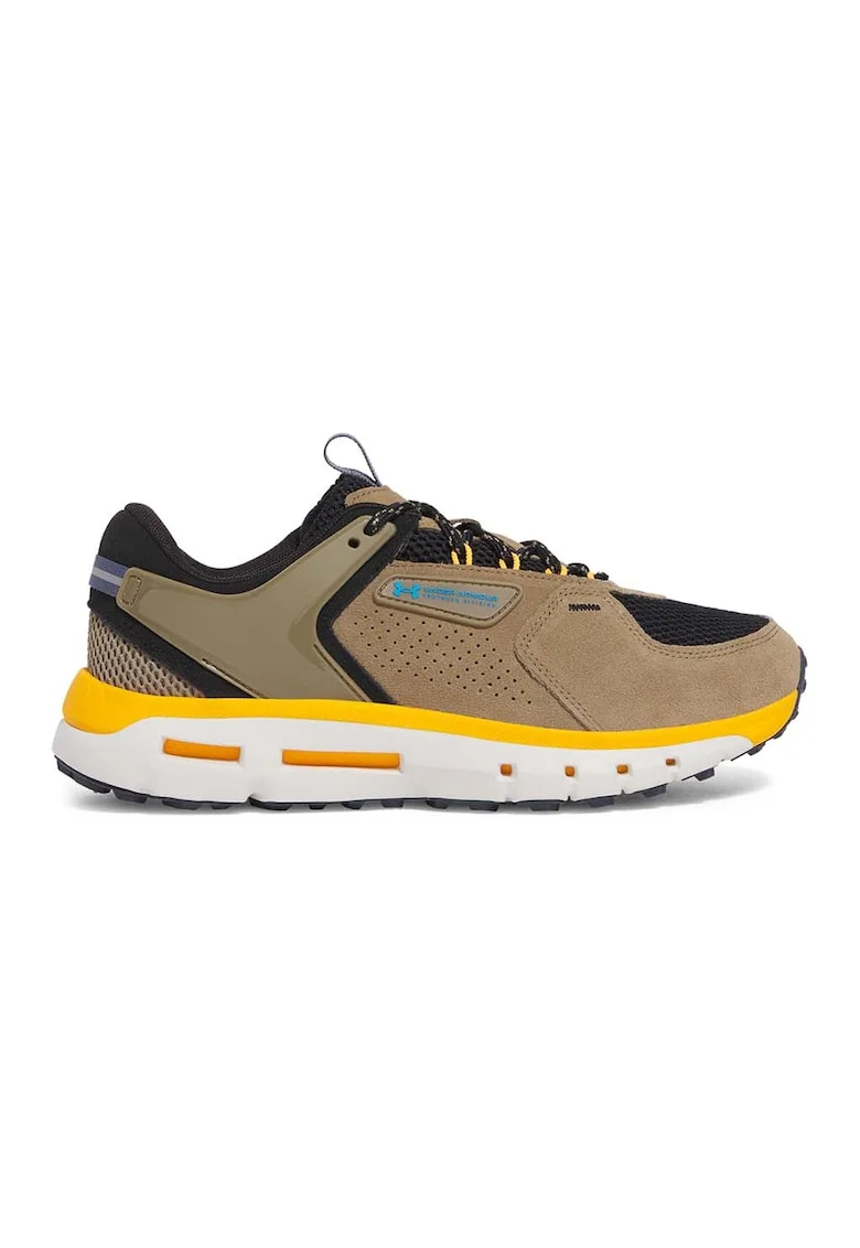 Pantofi sport Summit Trek cu insertii din piele intoarsa, Negru/Galben/Maro camel
