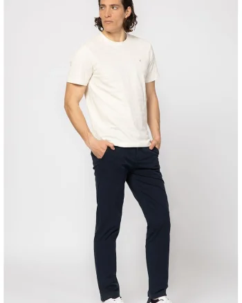 Tricou din bumbac cu decolteu la baza gatului, Alb