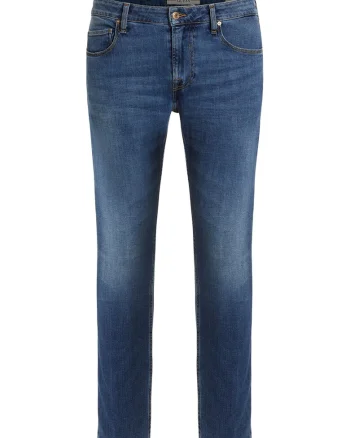Blugi super skinny cu model uni, Bleumarin