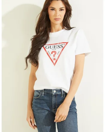 Tricou din bumbac cu imprimeu logo, Rosu/Alb/Negru