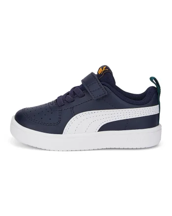 Pantofi sport unisex Rickie AC+ din piele ecologica cu inchidere velcro, Alb/Albastru ultramarin