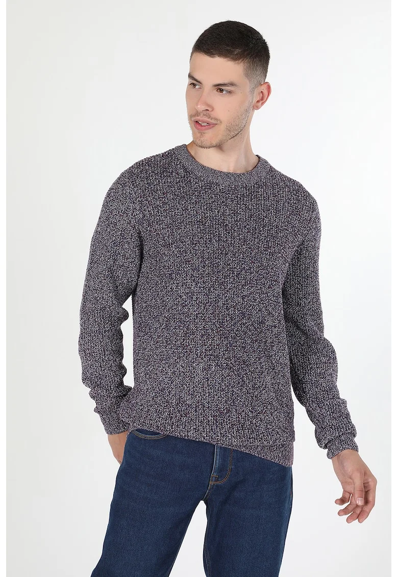 Pulover uni cu decolteu rotund, Violet