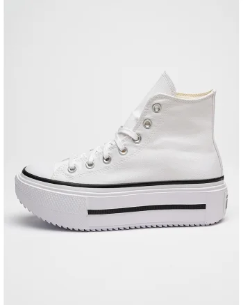 Tenisi All Star Lift Double Stack flatform, Alb/Negru stins