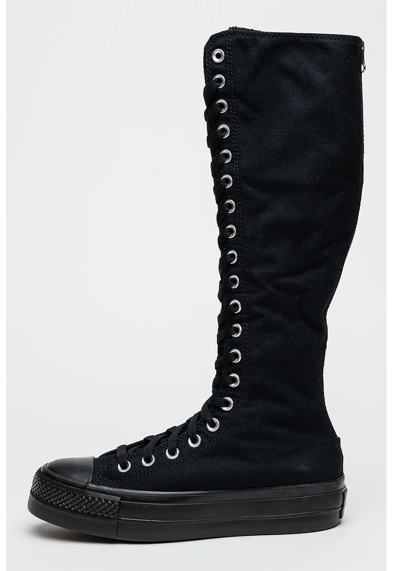 Tenisi flatform All Star Lift XXHi lungi pana la genunchi, Negru