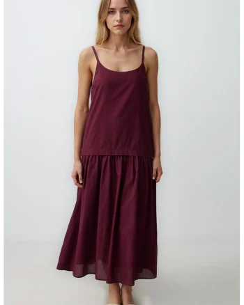 Rochie supradimensionata cu decolteu rotund, Violet pruna