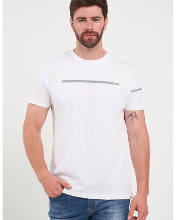 Tricou cu imprimeu logo, Alb