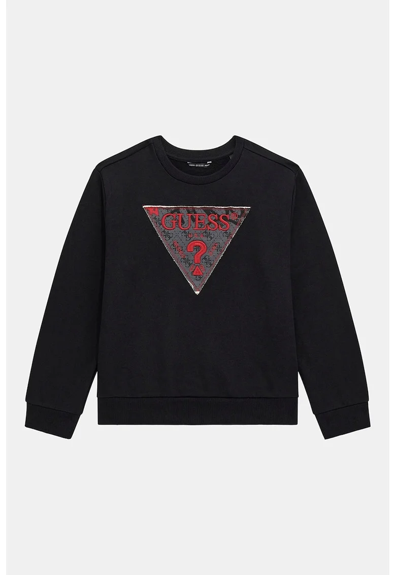 Bluza de trening cu imprimeu logo, Rosu/Negru/Gri deschis