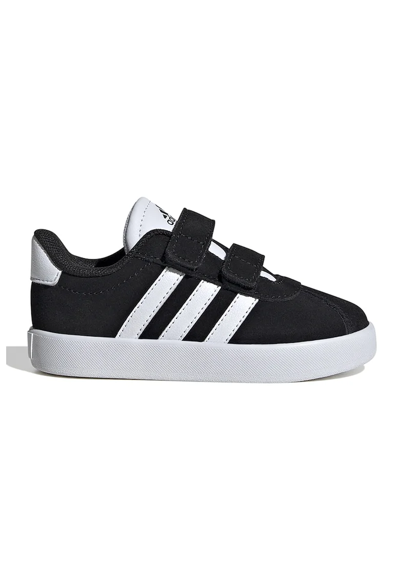 Pantofi sport Court 3.0 de piele intoarsa cu velcro, Negru