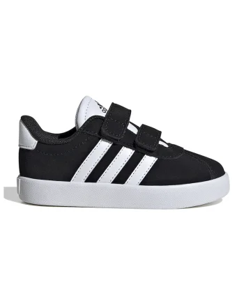 Pantofi sport Court 3.0 de piele intoarsa cu velcro, Negru
