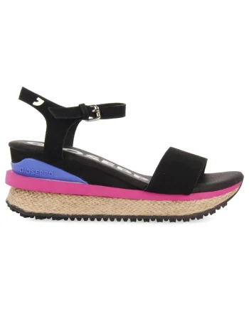 Sandale wedge de piele ecologica BENAY 27675, Negru