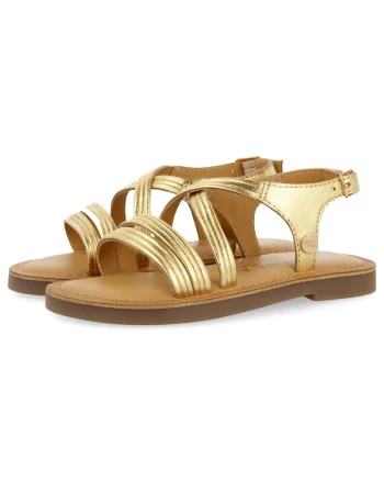 Sandale de piele cu aspect metalizat KERRIER 28313, Auriu
