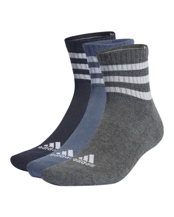 Set de sosete scurte unisex in dungi - 3 perechi, Gri inchis melange/Bleumarin