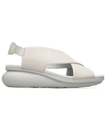 Sandale wedge de piele Balloon, Alb