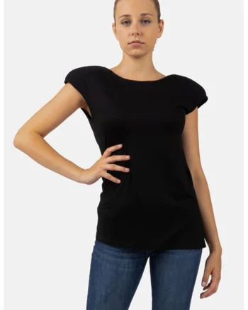 Tricou cu umeri intariti Bea, Negru