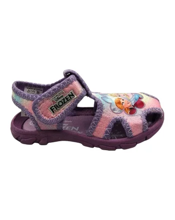 Sandale cu velcro si model, Lila