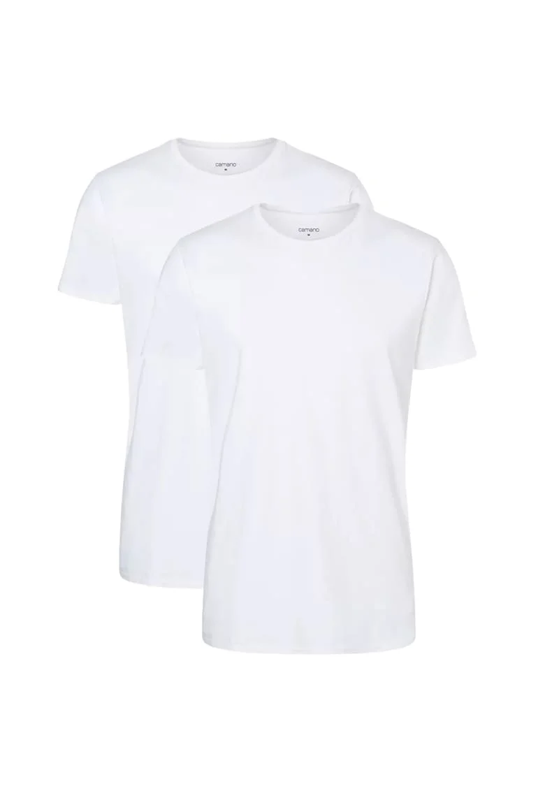Tricou de bumbac cu decolteu la baza gatului, Alb optic