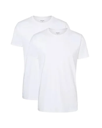 Tricou de bumbac cu decolteu la baza gatului, Alb optic