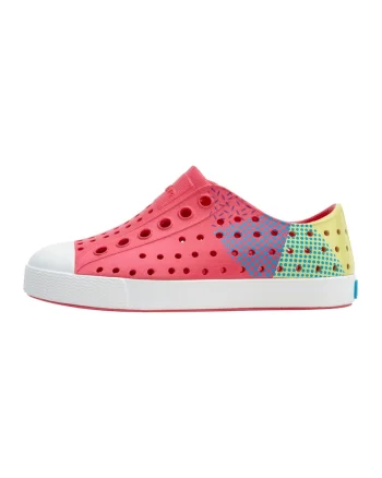 Tenisi flatform fara inchidere, Galben/Roz zmeuriu