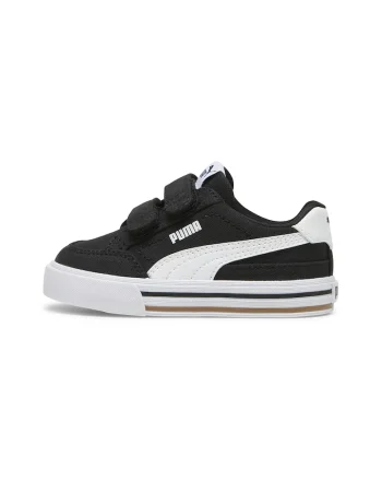 Pantofi sport Court Classic cu velcro, Alb/Negru