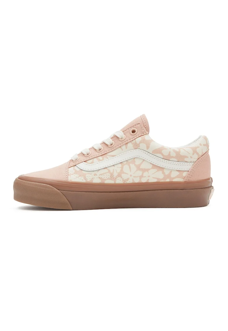 Pantofi sport cu garnituri de piele intoarsa Old Skool 36, Alb/Roz prafuit