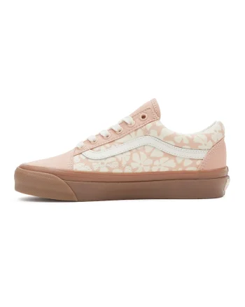Pantofi sport cu garnituri de piele intoarsa Old Skool 36, Alb/Roz prafuit