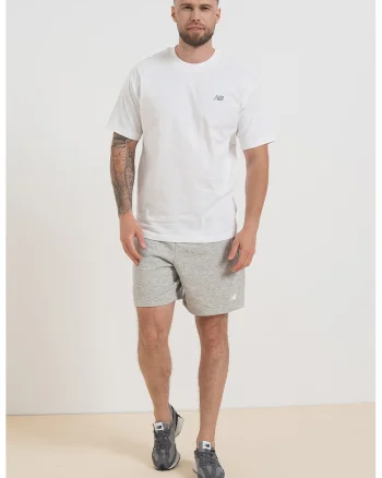 Tricou relaxed fit cu decolteu la baza gatului, Alb/Gri deschis