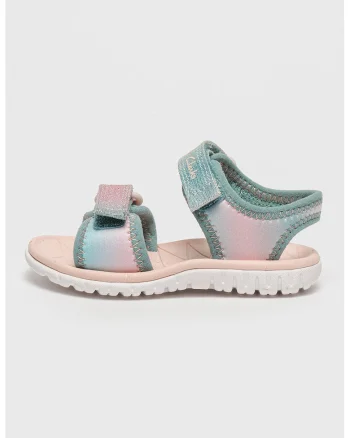Sandale cu velcro Surfing Tide, Turcoaz/Roz pastel