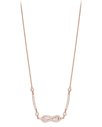 Colier cu cristale, Auriu rose/Transparent