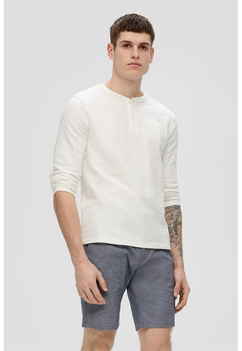 Pantaloni chino scurti cu talie medie, Gri inchis