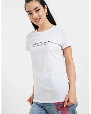 Tricou cu imprimeu logo, Alb