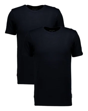 Set de tricouri cu decolteu la baza gatului - 2 piese, Negru
