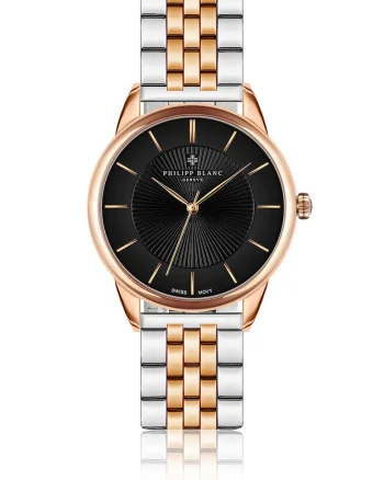 Ceas analog cu doua nuante, Auriu rose/Argintiu