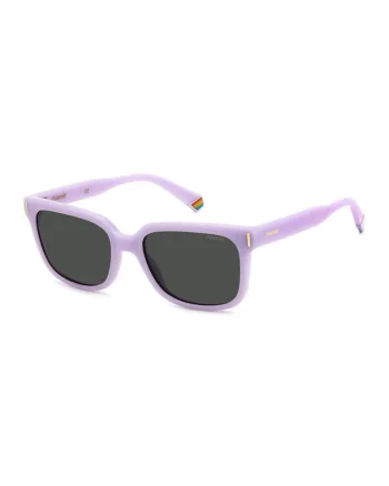 Ochelari de soare patrati cu model unisex, Lila/Gri antracit