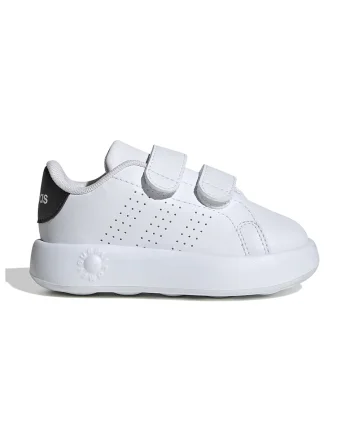 Pantofi sport de piele ecologica cu velcro Advantage, Negru/Alb optic