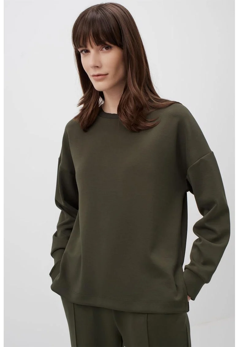 Bluza de trening din amestec de modal cu slituri laterale, Kaki