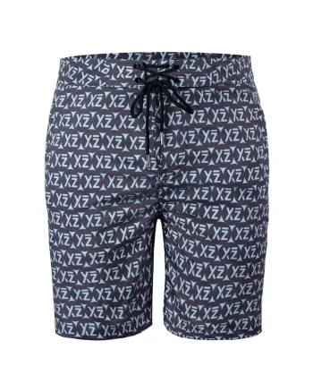 Pantaloni scurti de baie cu buzunare cu fermoar si model Dazzers 28989, Albastru inchis