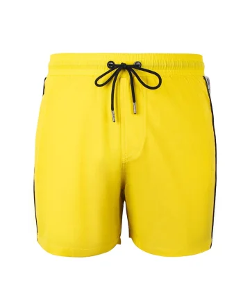 Pantaloni scurti de baie cu logo lateral si buzunare cu fermoar Seabeat 28987, Galben