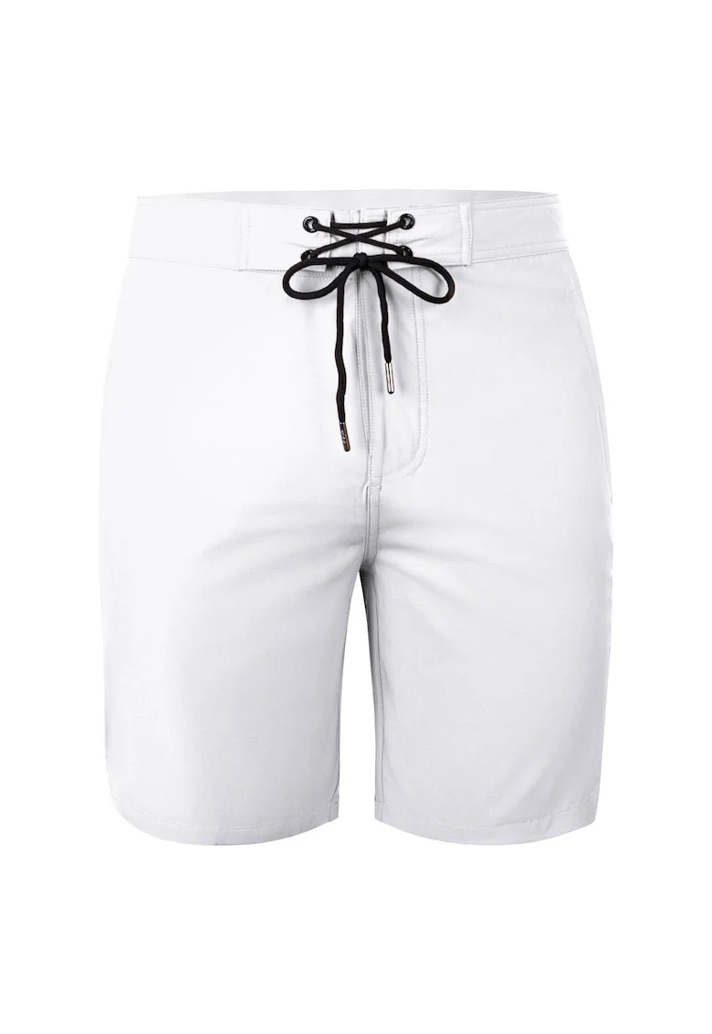Pantaloni scurti de baie cu snur in talie DAVEY 28991, Alb