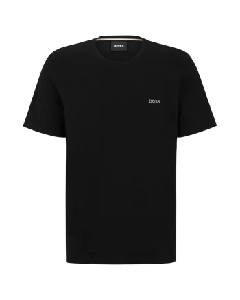 Tricou din amestec de bumbac cu logo, Negru