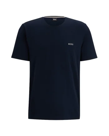 Tricou din amestec de bumbac cu logo, Albastru