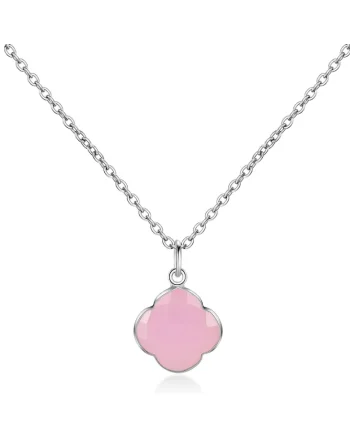 Colier de arignt veritabil 925 decorat cu calcedon CAPUCINE 29569, Argintiu