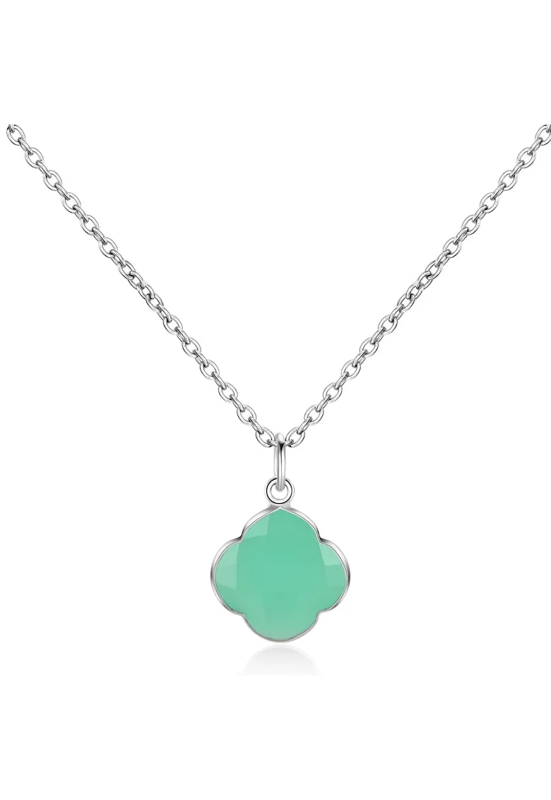 Colier de argint veritavil 925 decorat cu padantiv calcedon CAPUCINE 29563, Argintiu