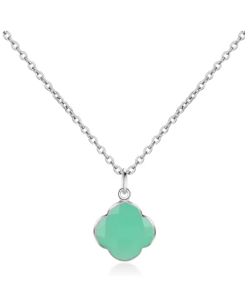 Colier de argint veritavil 925 decorat cu padantiv calcedon CAPUCINE 29563, Argintiu