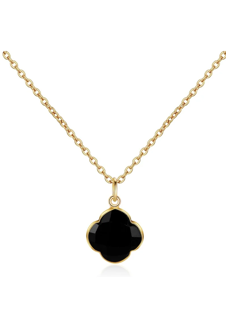 Colier de argint veritabil 925 decorat cu onyx CAPUCINE 29567, Auriu