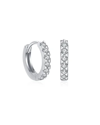 Cercei de argint cu zirconia Songe 29579, Argintiu