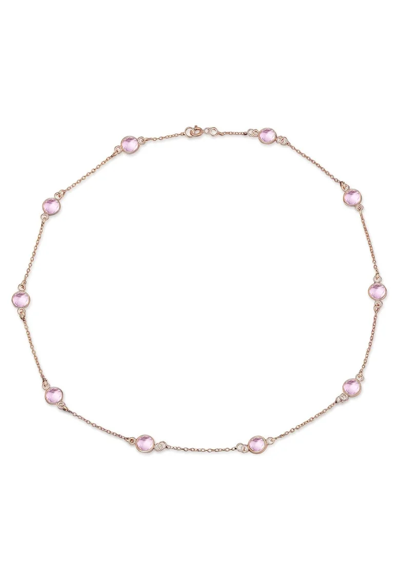 Colier de argint decorat cu zirconia Lavande, Auriu