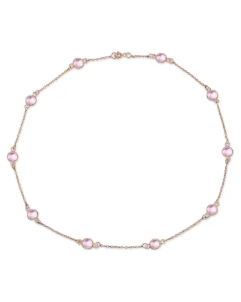 Colier de argint decorat cu zirconia Lavande, Auriu