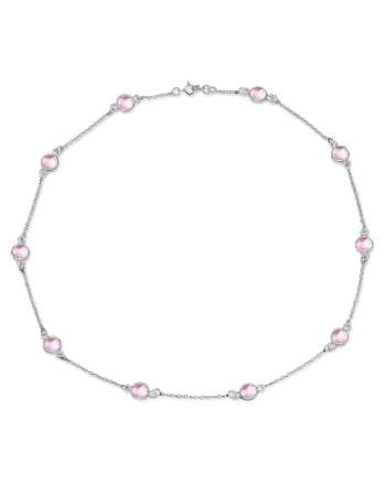Colier de argint decorat cu zirconia Lavande, Argintiu