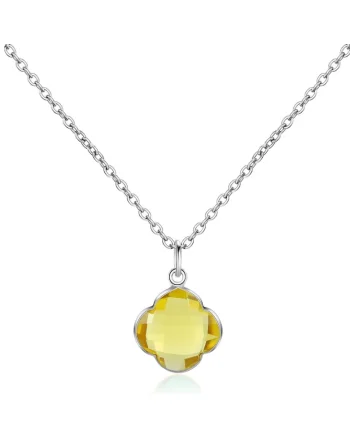 Colier cu pandantiv topaz Capucine 29581, Argintiu
